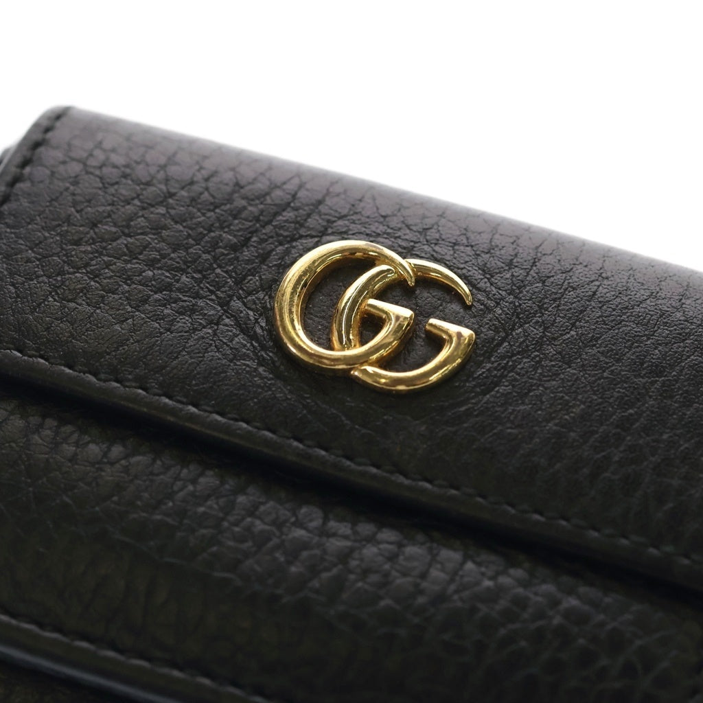 GUCCI(グッチ) GGマーモント コンパクトレザーミニウォレット 3つ折り財布 523277 ブラック レディース