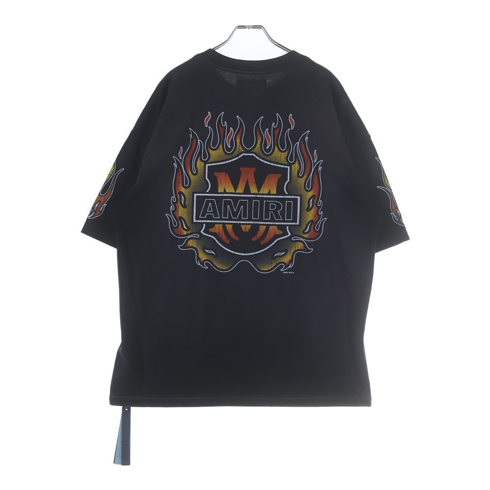 AMIRI(アミリ) 26SS MA Flames OS TEE フレイムプリントオーバーサイズ半袖Tシャツ AMTOJR1111 ブラック