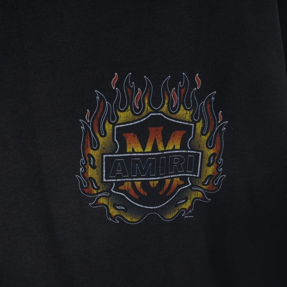 AMIRI(アミリ) 26SS MA Flames OS TEE フレイムプリントオーバーサイズ半袖Tシャツ AMTOJR1111 ブラック