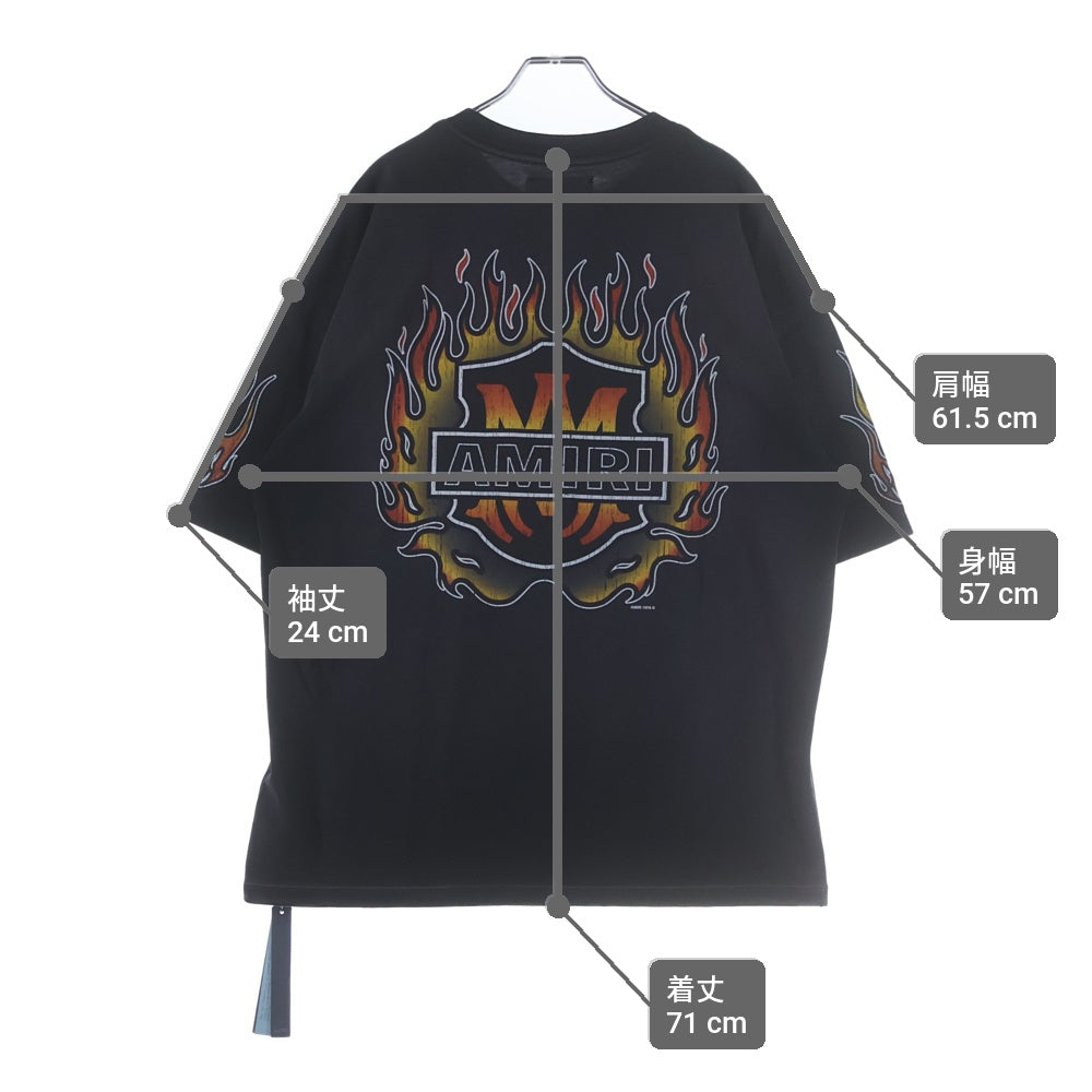 AMIRI(アミリ) 26SS MA Flames OS TEE フレイムプリントオーバーサイズ半袖Tシャツ AMTOJR1111 ブラック