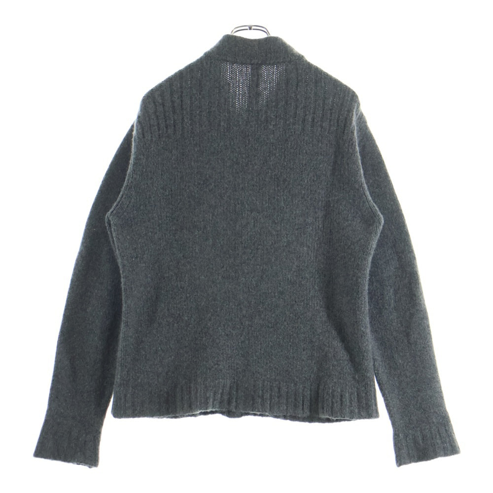 CHROME HEARTS(クロムハーツ) CHレザーパッチクロスボールボタンカシミアニットカーディガン グレー
