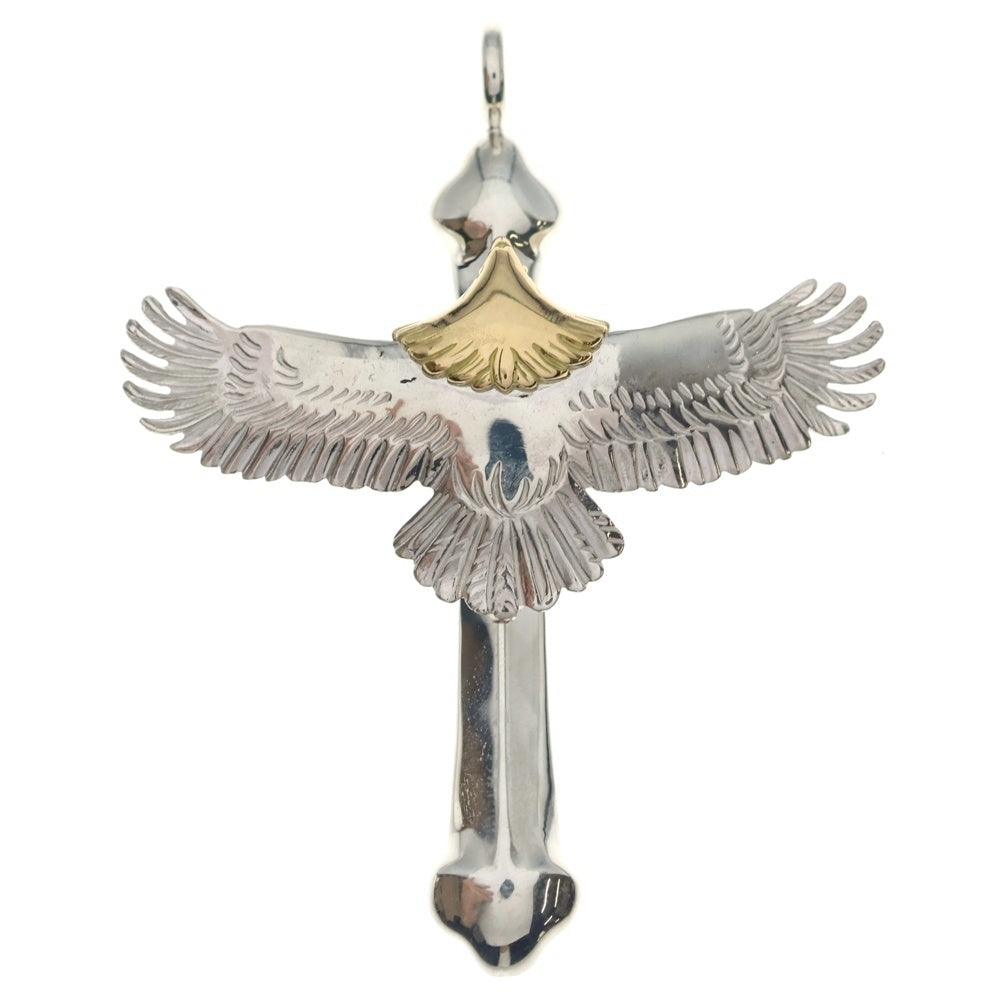 TADY & KING(タディアンドキング) ラージクロス小イーグル頭金カスタム ペンダントトップ シルバー/ゴールド