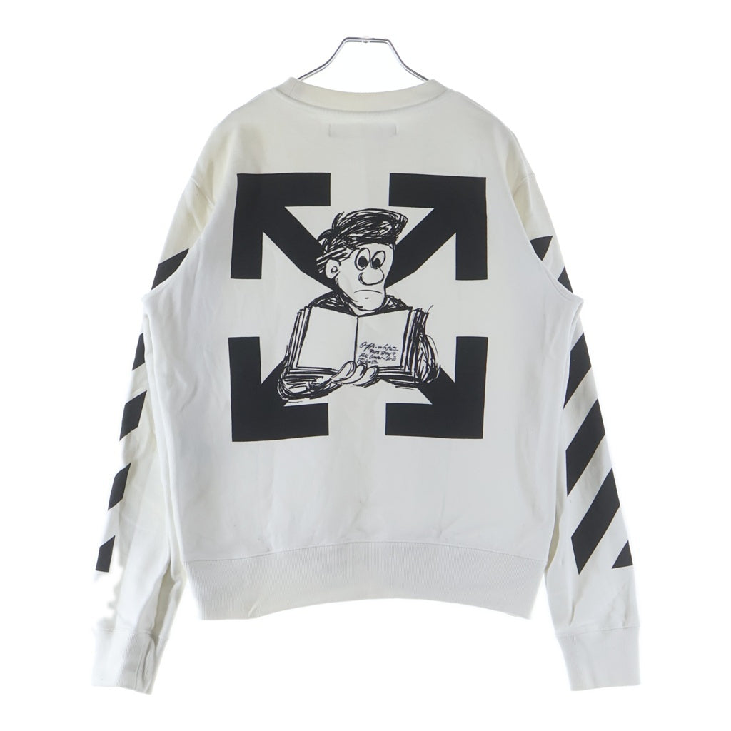 OFF-WHITE(オフホワイト) Arrows Sweater フロントロゴ バックアロープリント クルーネックトレーナー スウェットシャツ OMBA025F20FLE006 ホワイト