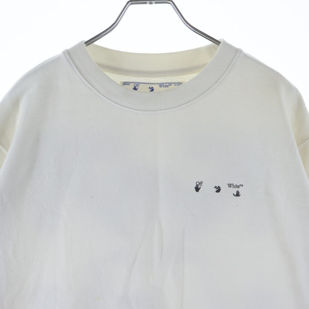 OFF-WHITE(オフホワイト) Arrows Sweater フロントロゴ バックアロープリント クルーネックトレーナー スウェットシャツ OMBA025F20FLE006 ホワイト