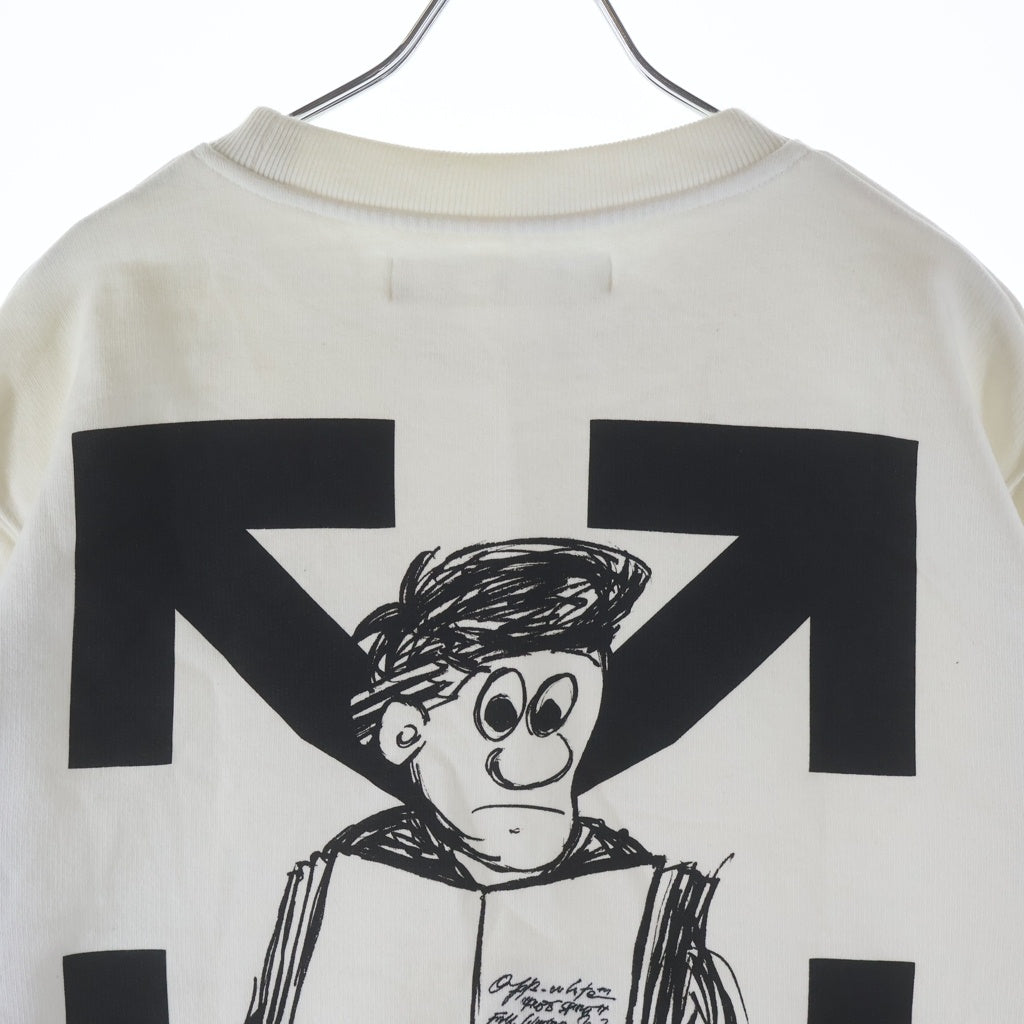 OFF-WHITE(オフホワイト) Arrows Sweater フロントロゴ バックアロープリント クルーネックトレーナー スウェットシャツ OMBA025F20FLE006 ホワイト