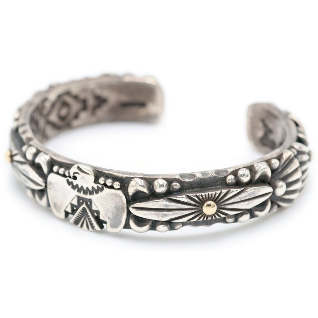 INDIAN JEWELRY(インディアンジュエリー) ナバホ族 Delbert Gordon デルバートゴードン作 イーグルバングル シルバー