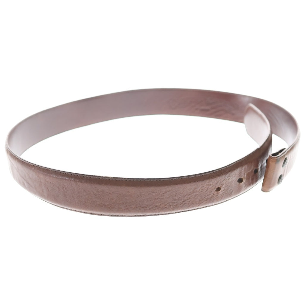 CHROME HEARTS(クロムハーツ) 1.5 STRAP 1.5inch スクロールレーベルリベッツ レザーベルト ブラウン