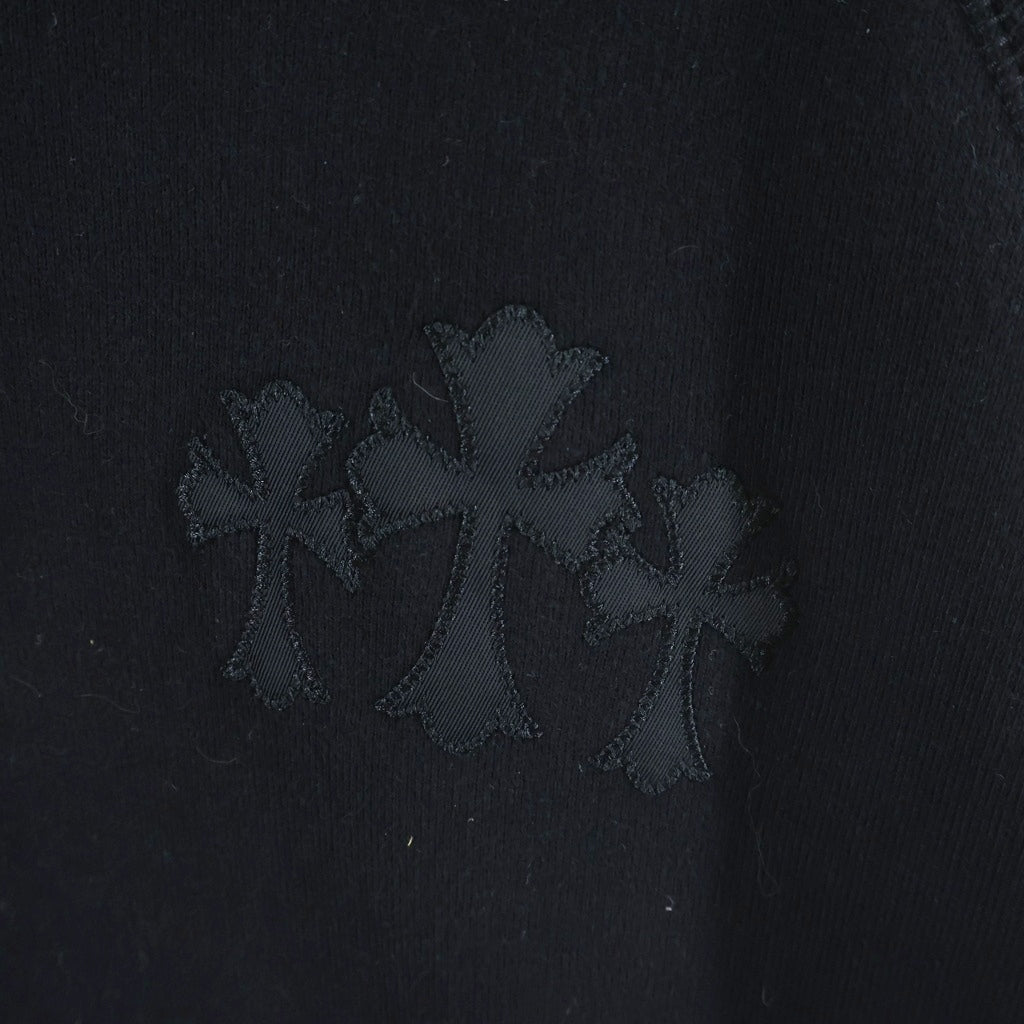 CHROME HEARTS(クロムハーツ) 7-11 HD PLVR SWTSHRT セメタリークロスパッチ バックCHロゴプルオーバーフーディパーカー ブラック