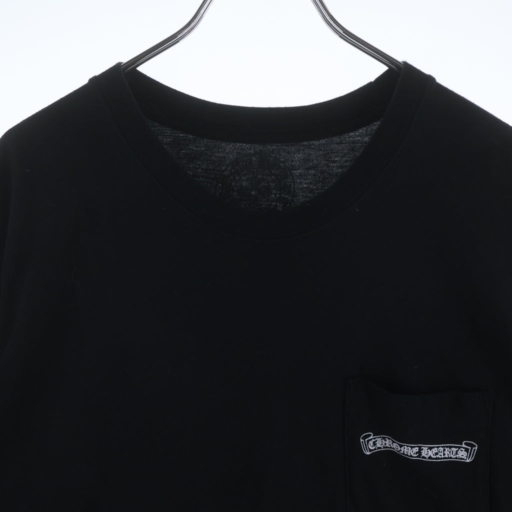 CHROME HEARTS(クロムハーツ) CH T-SHIRT スクロールラベルプリントポケット半袖Tシャツ カットソー ブラック