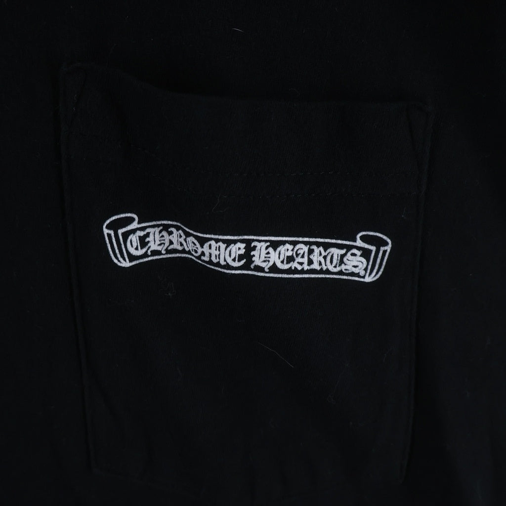 CHROME HEARTS(クロムハーツ) CH T-SHIRT スクロールラベルプリントポケット半袖Tシャツ カットソー ブラック