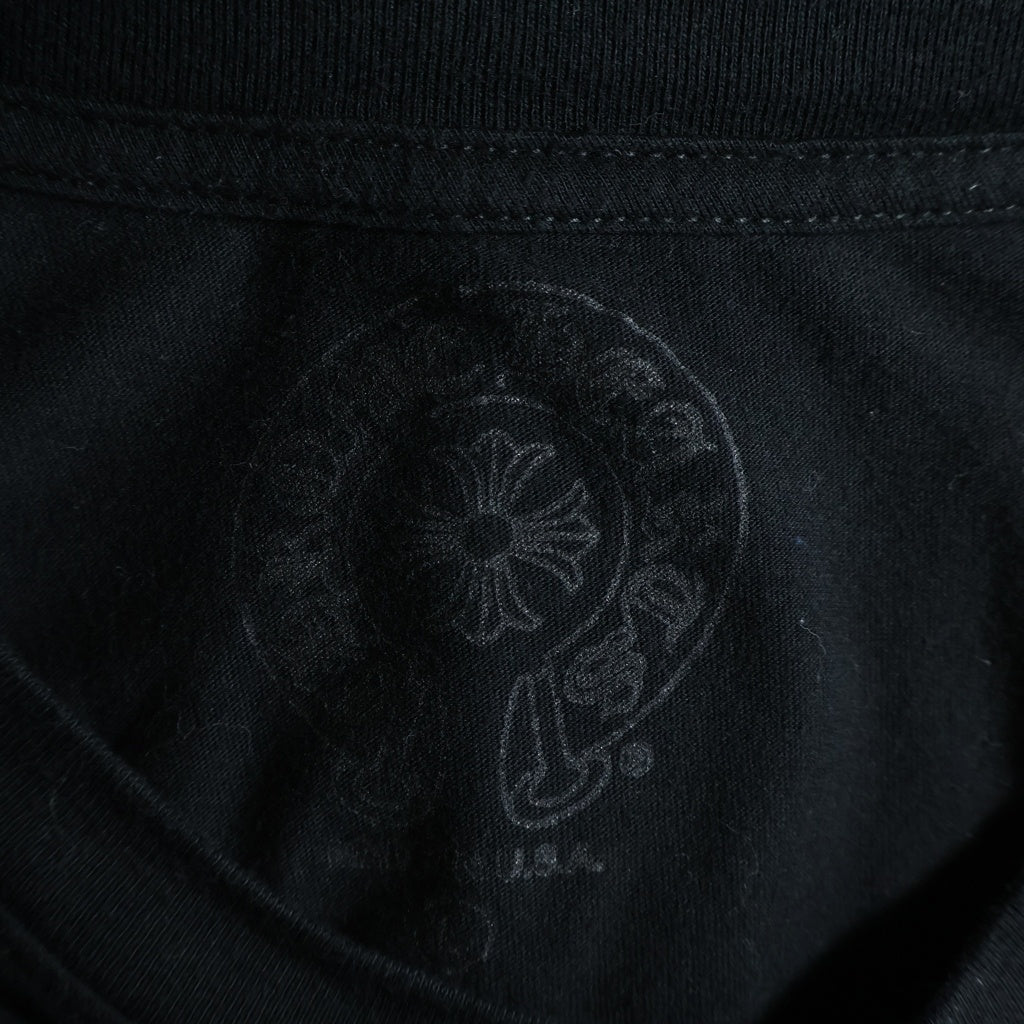 CHROME HEARTS(クロムハーツ) CH T-SHIRT スクロールラベルプリントポケット半袖Tシャツ カットソー ブラック