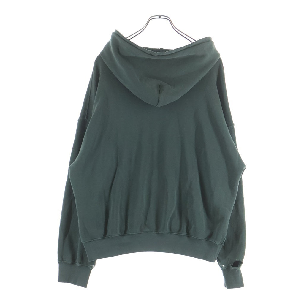 ENFANTS RICHES DEPRIMES(アンファンリッシュデプリメ) 25SS SWEET SURRENDER OF ALICE HOODIE アリスプリントダメージ加工プルオーバーフーディーパーカー グリーン