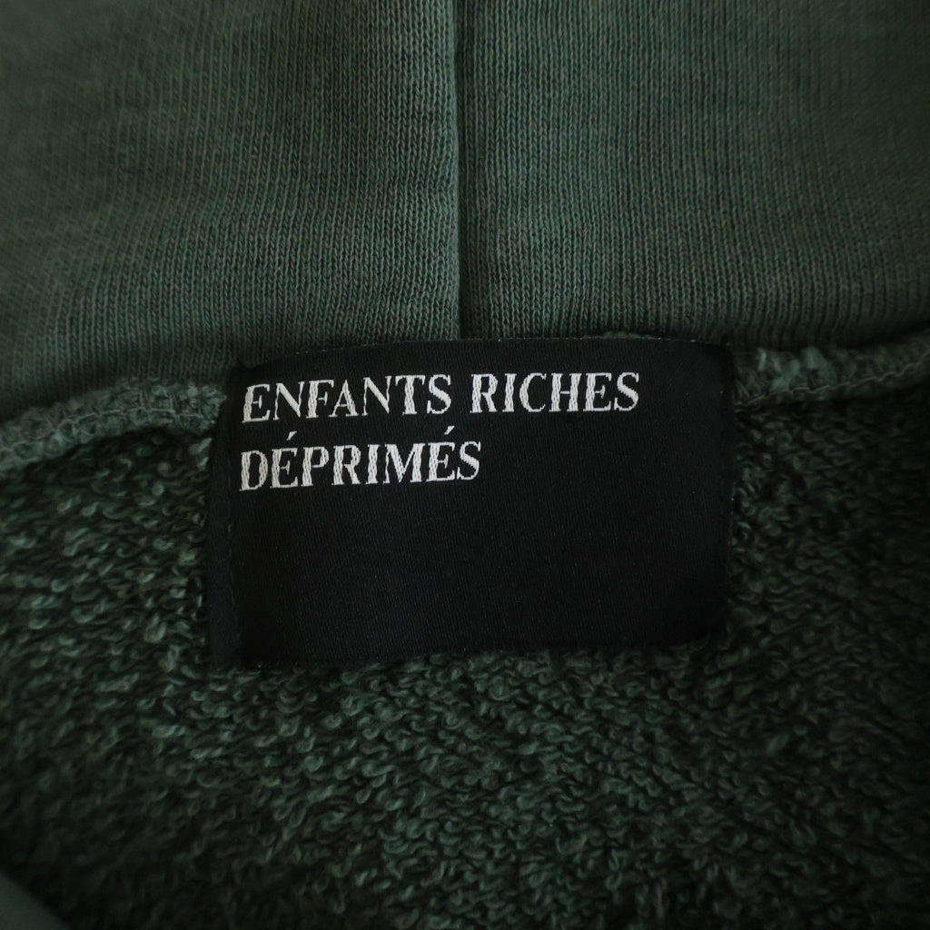 ENFANTS RICHES DEPRIMES(アンファンリッシュデプリメ) 25SS SWEET SURRENDER OF ALICE HOODIE アリスプリントダメージ加工プルオーバーフーディーパーカー グリーン