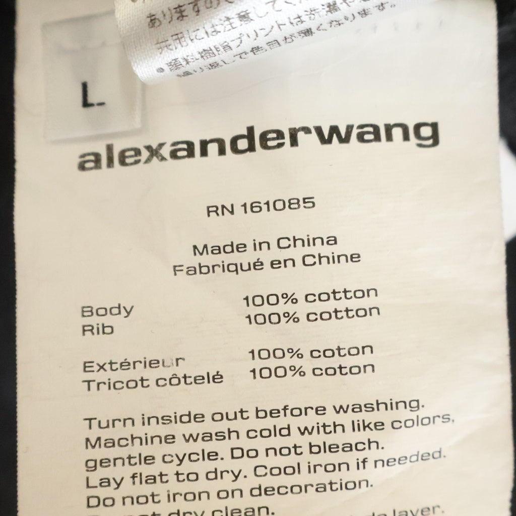 ALEXANDER WANG(アレキサンダーワン) ロゴデザイン ウォッシュド加工 長袖Tシャツ ブラック UCC3221537