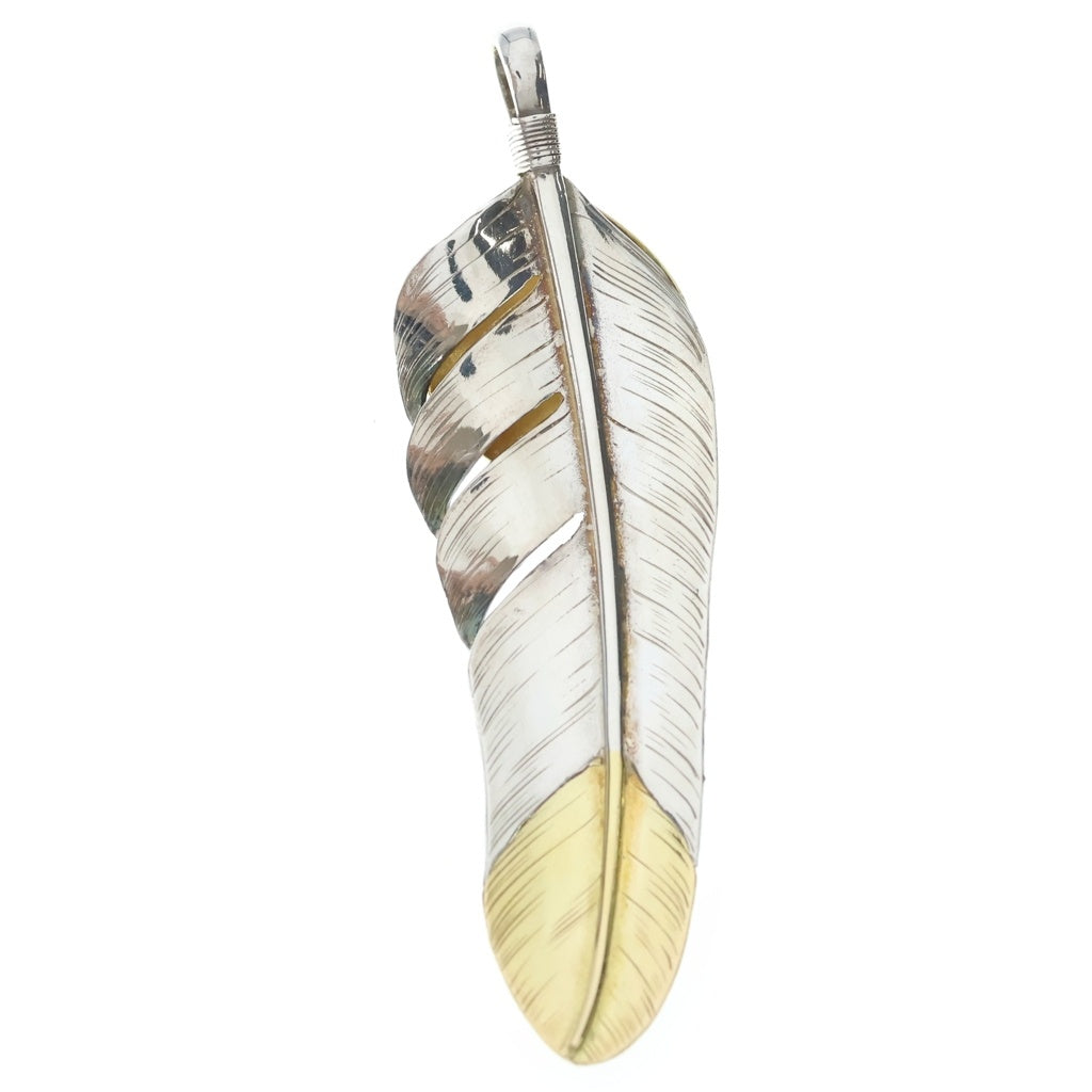 鷲見太郎(ワシミタロウ) XL feather K18 top 01 L K18 heart feather 01 opal K18 cup フェザー ネックレストップ