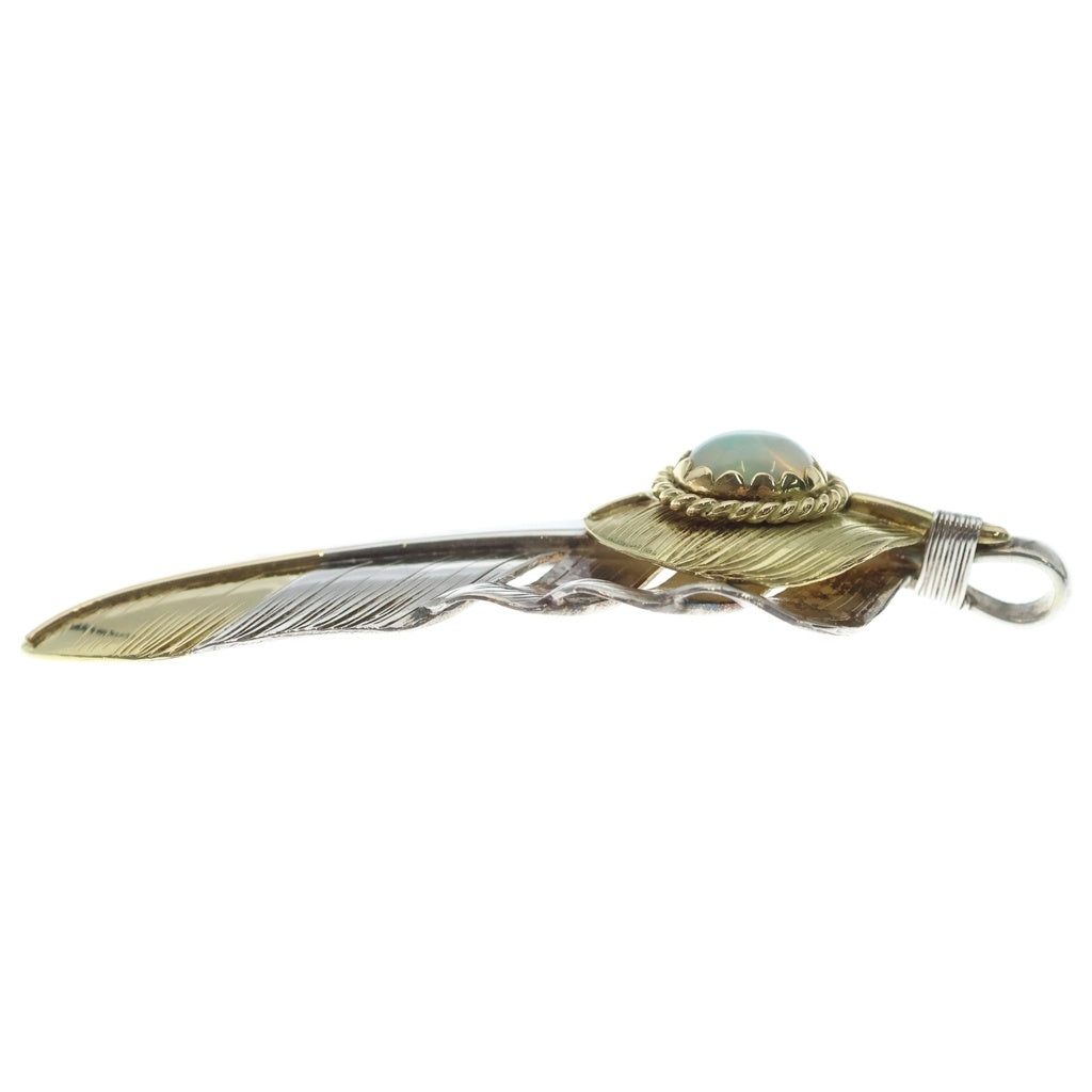鷲見太郎(ワシミタロウ) XL feather K18 top 01 L K18 heart feather 01 opal K18 cup フェザー ネックレストップ