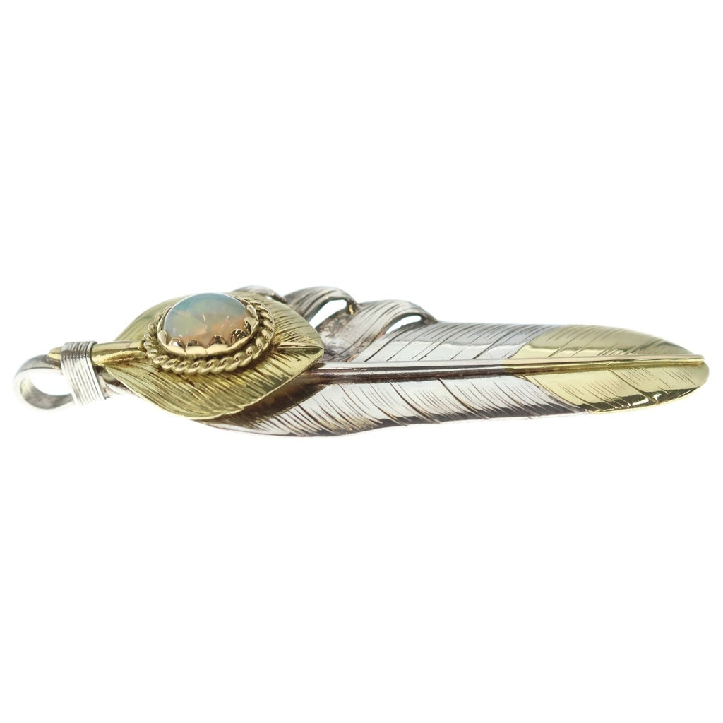 鷲見太郎(ワシミタロウ) XL feather K18 top 01 L K18 heart feather 01 opal K18 cup フェザー ネックレストップ
