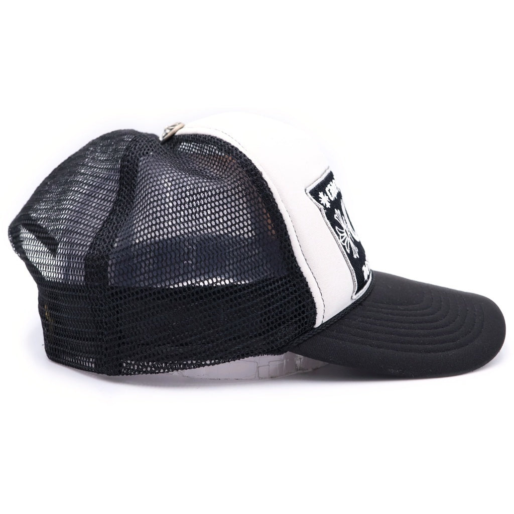 CHROME HEARTS(クロムハーツ) TRUCKER CAP トラッカーキャップ CHパッチクロスボール付メッシュキャップ 帽子 ブラック/ホワイト