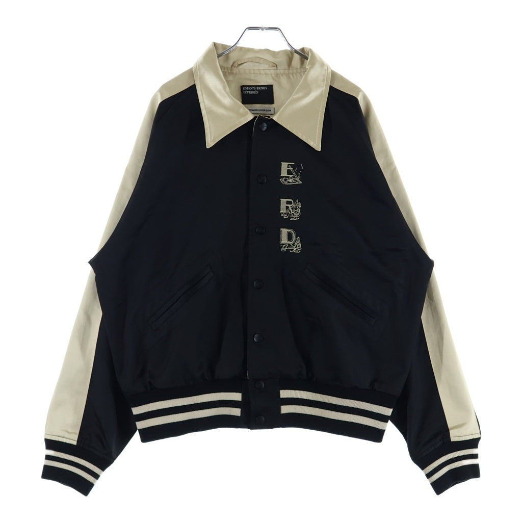 ENFANTS RICHES DEPRIMES(アンファンリッシュデプリメ) 24AW Opium Den Varsity NY Edition Jacket オピウムデン バーシティーニューヨークエディションジャケット ブラック/アイボリー