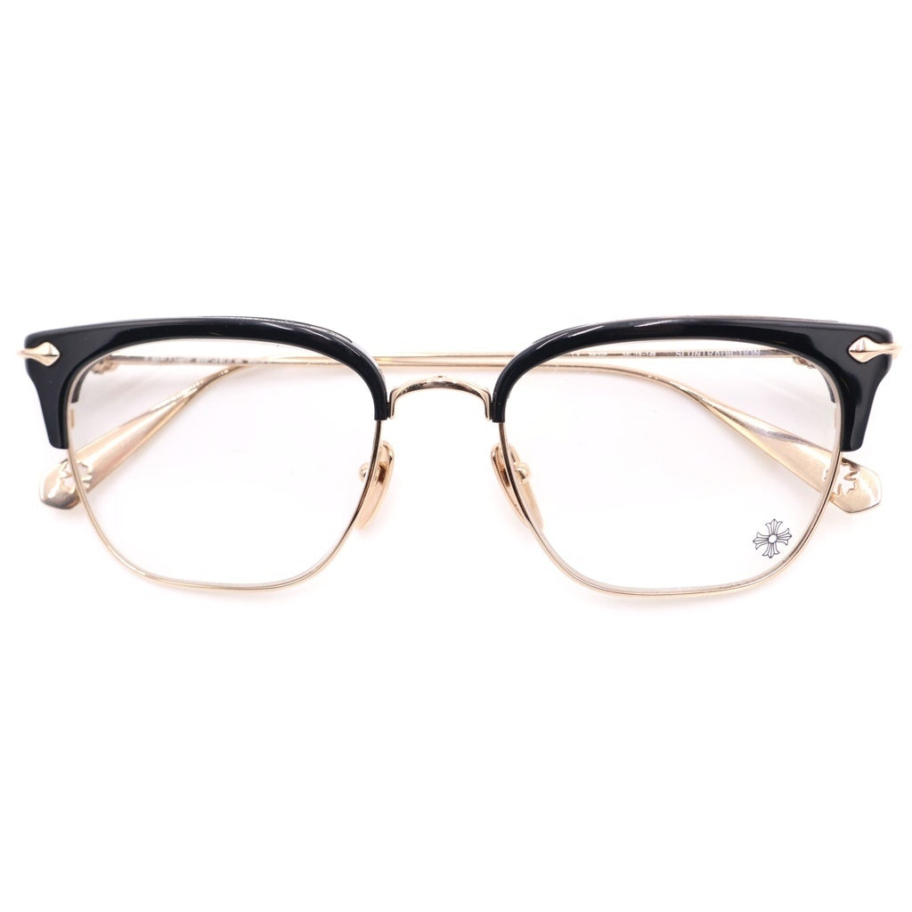 CHROME HEARTS(クロムハーツ) SLUNTRADICTION ハーフリム 眼鏡 アイウェア ブラック/ゴールド