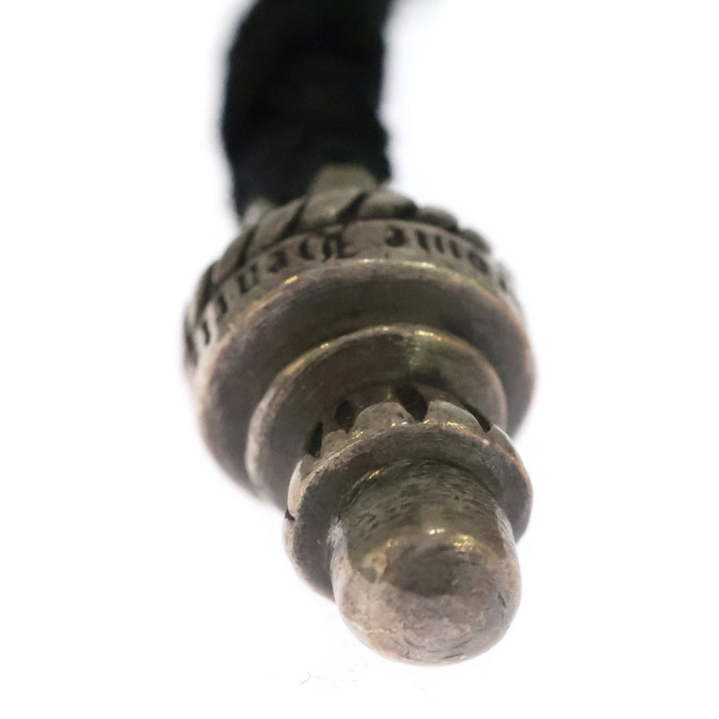 CHROME HEARTS(クロムハーツ) LEATHER BRAID SCROLL ネックレス レザーブレイドネックレス ブラック/シルバー BCA377