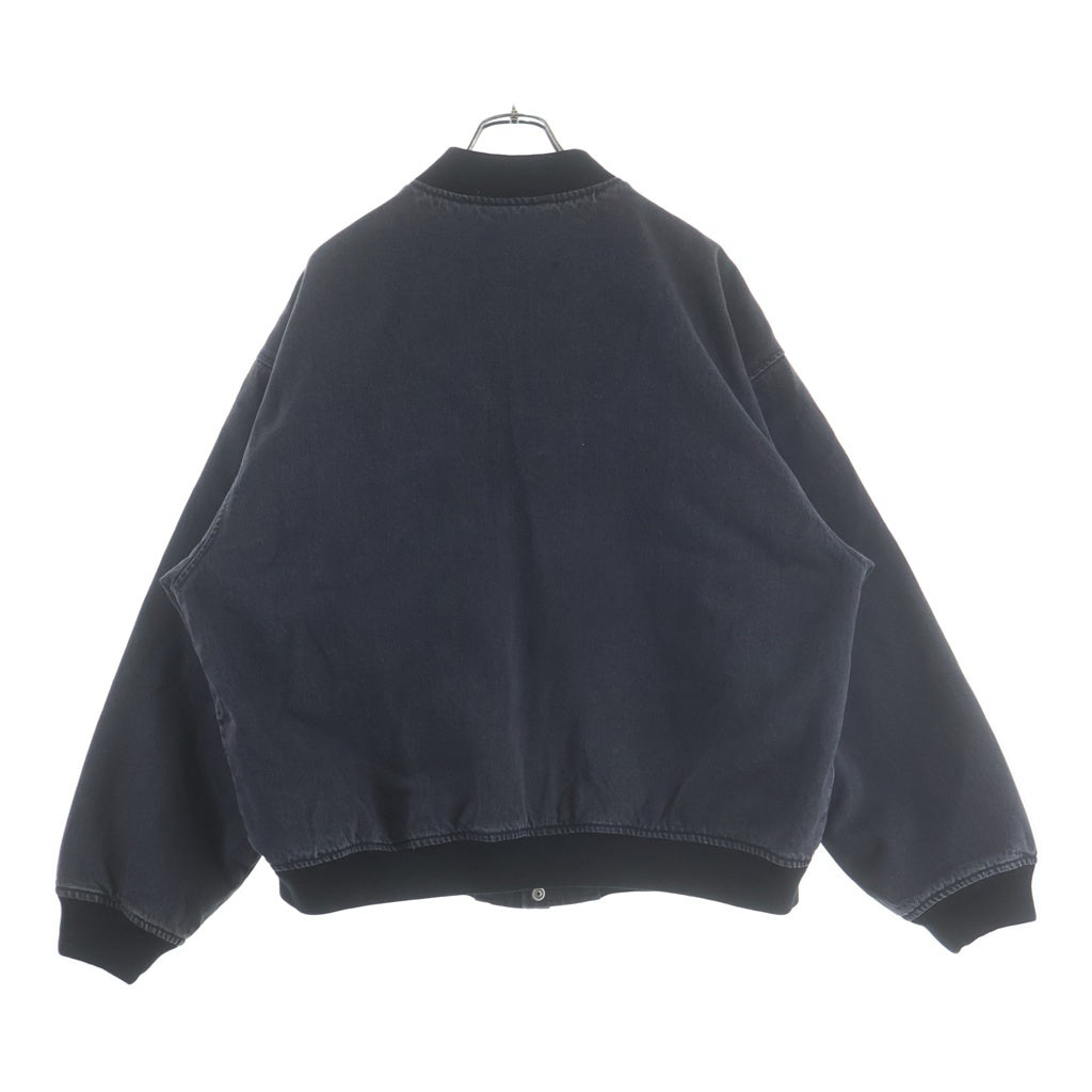 SUPREME(シュプリーム) 23SS Washed Knockout Denim Varsity Jacket ウォッシュドノックアウトデニムバーシティジャケット ブラック