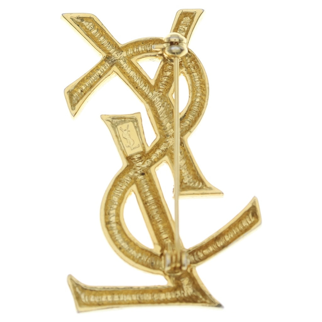 SAINT LAURENT PARIS(サンローランパリ) YSLロゴブローチ ピンバッジ ゴールド レディース