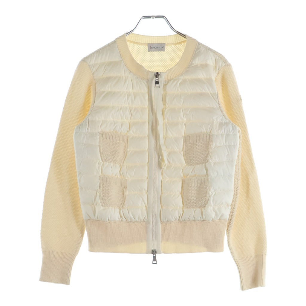 MONCLER(モンクレール) MAGLIONE TRICOT ALLA COREANA ニット切替ライトダウンジャケット D20939474800 アイボリー レディース