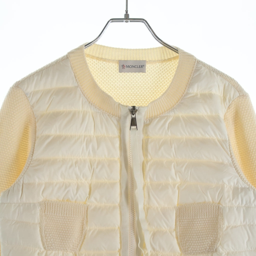MONCLER(モンクレール) MAGLIONE TRICOT ALLA COREANA ニット切替ライトダウンジャケット D20939474800 アイボリー レディース