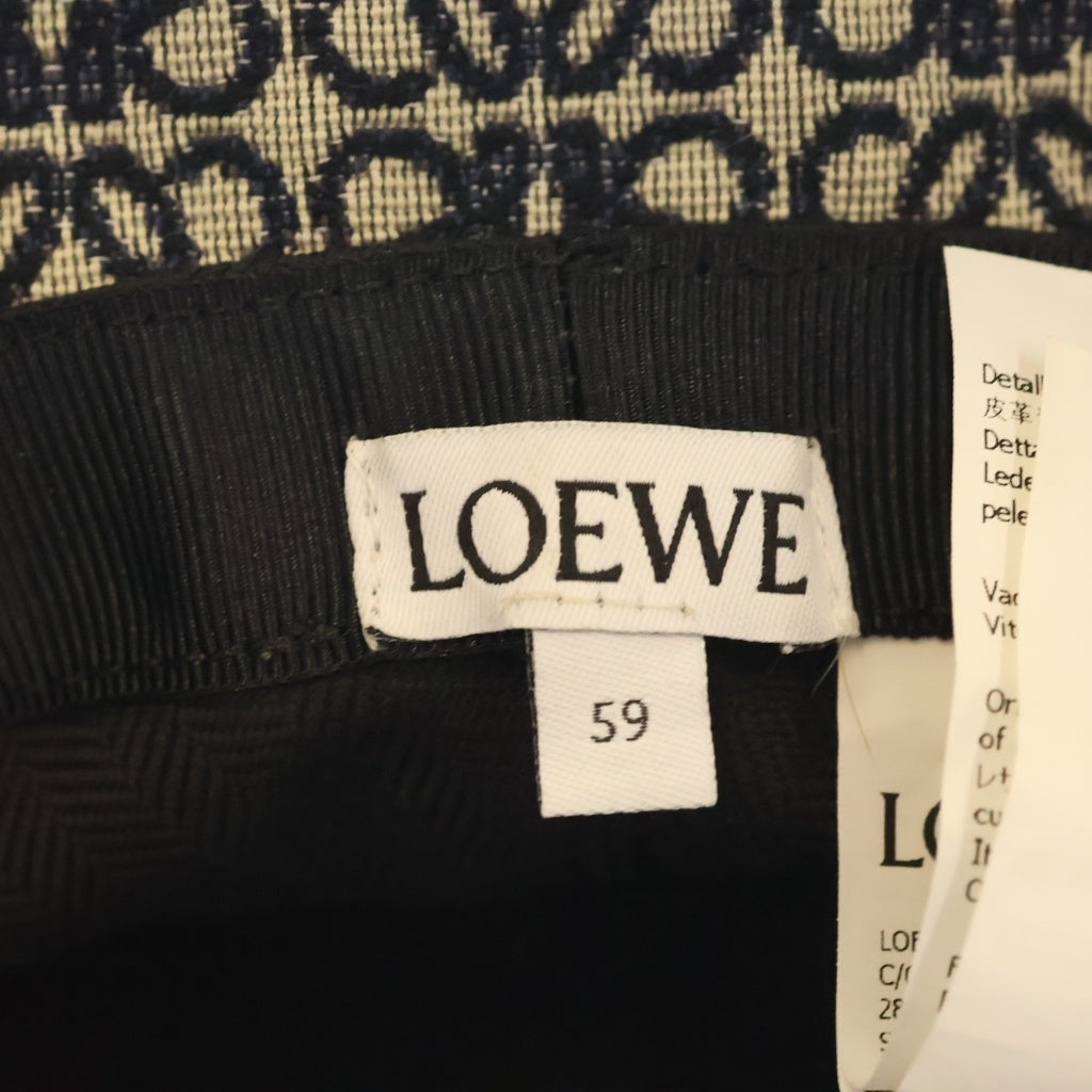 LOEWE(ロエベ) アナグラムジャガード バケットハットK820HB1X07 ブラックベージュ レディース