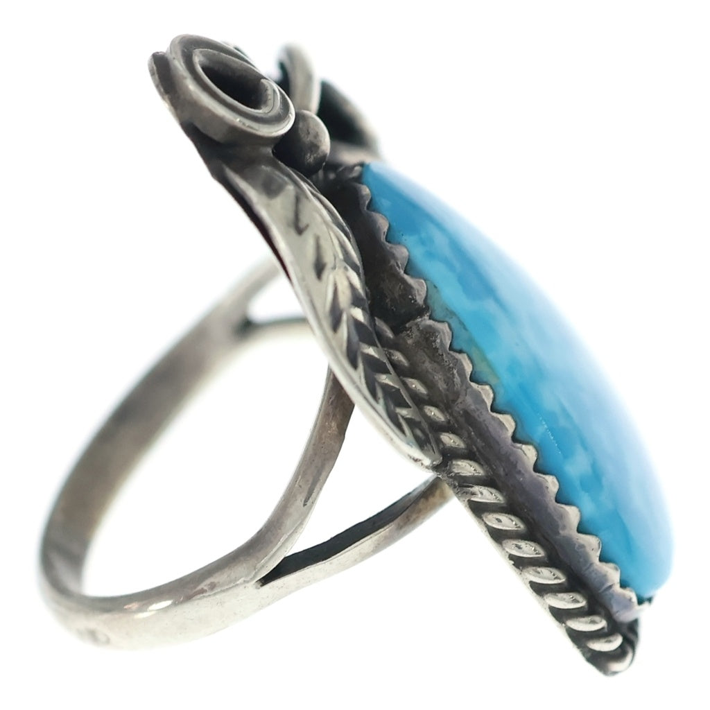 INDIAN JEWELRY(インディアンジュエリー) ナバホ族 Arnold Goodluck アーノルドグッドラック作 ターコイズリング シルバー