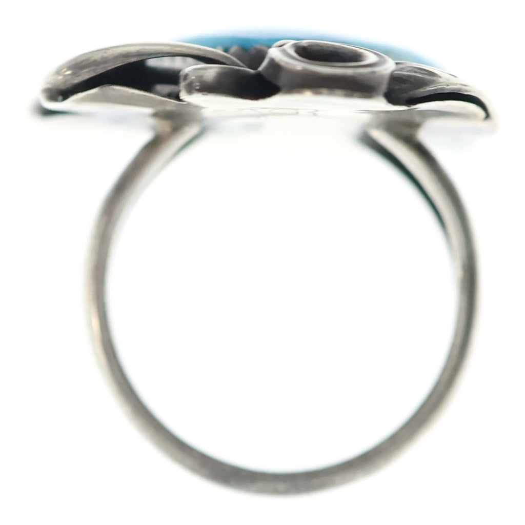 INDIAN JEWELRY(インディアンジュエリー) ナバホ族 Arnold Goodluck アーノルドグッドラック作 ターコイズリング シルバー
