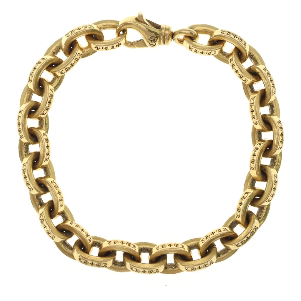 Chrome Hearts ゴールド チェーンブレスレット CHROME HEARTS(クロムハーツ) 22K LARGE PAPER CHN ラージペーパー