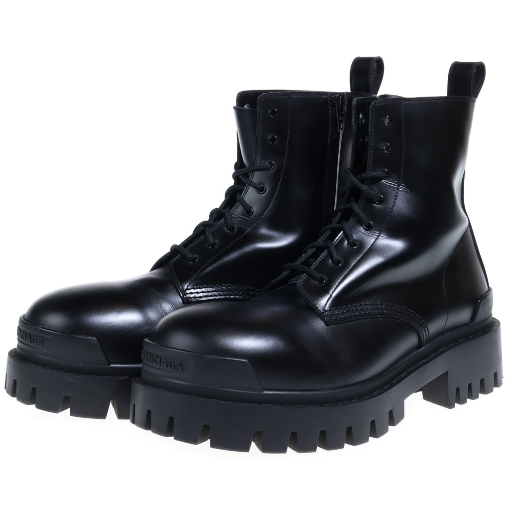 BALENCIAGA(バレンシアガ) STRIKE ZIP BOOTIE ストライクジップレースアップブーツ 844967 ブラック