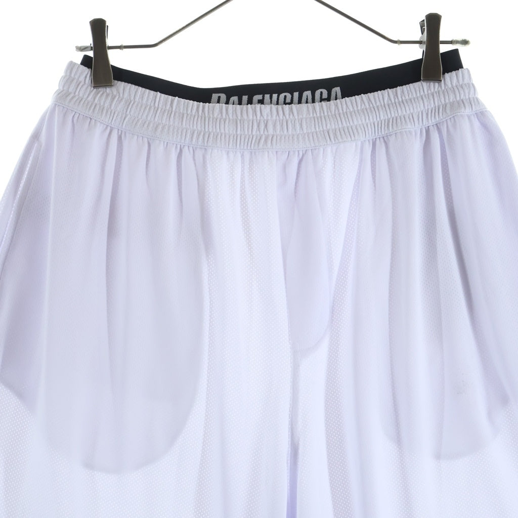 BALENCIAGA(バレンシアガ) 22SS Mesh Shorts ロゴメッシュハーフパンツ ショーツ 698317 4C0B4 ホワイト