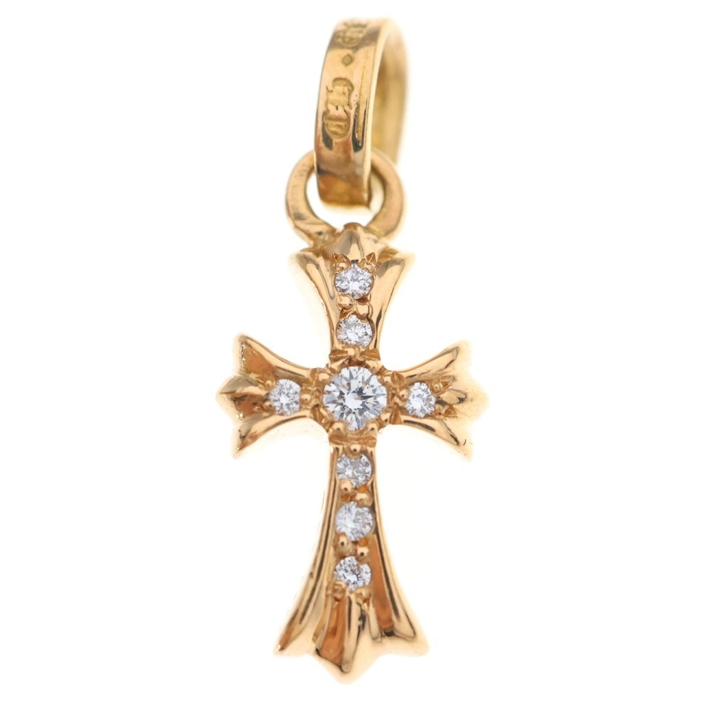 CHROME HEARTS(クロムハーツ) 22K CRS BBYFAT A P/DIA ベイビーファットクロス アフターPAVEダイヤ ペンダントトップ ゴールド