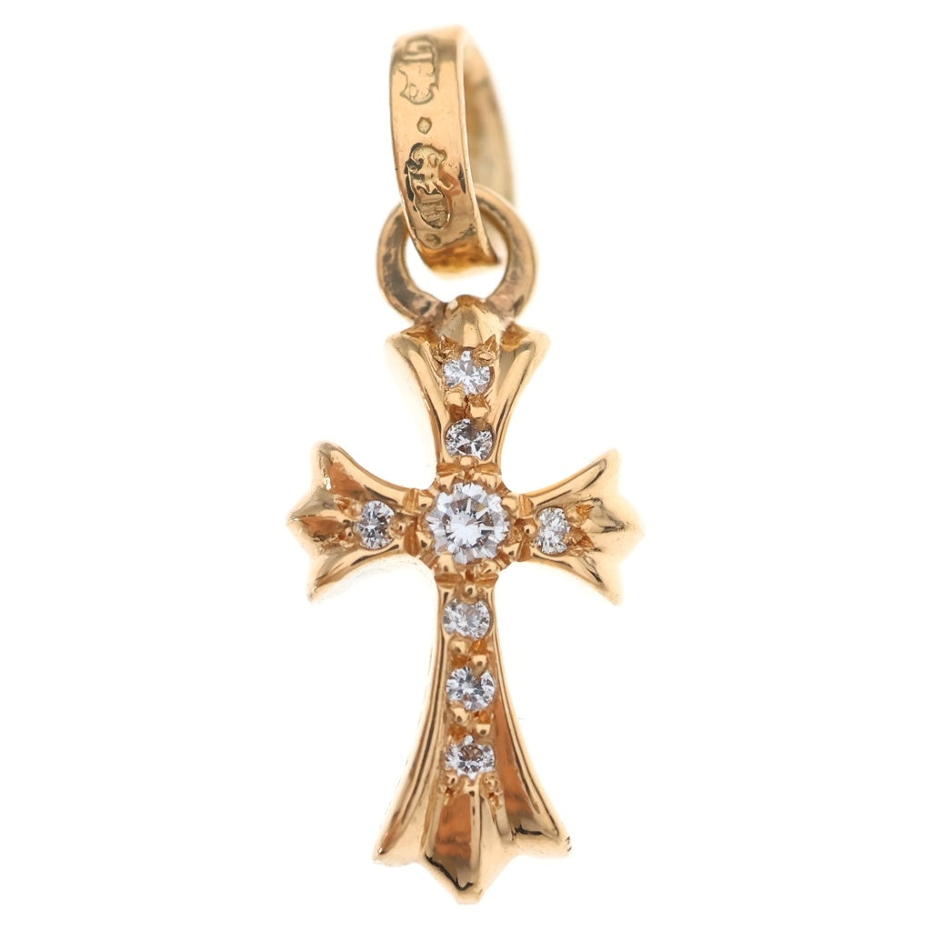 CHROME HEARTS(クロムハーツ) 22K CRS BBYFAT A P/DIA ベイビーファットクロス アフターPAVEダイヤ ペンダントトップ ゴールド