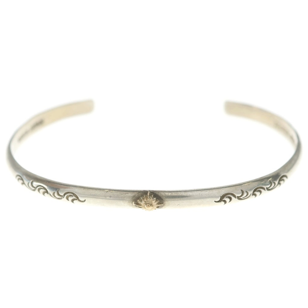 ARIZONA FREEDOM(アリゾナフリーダム) K18小太陽神付き 甲丸ブレス シルバー/ゴールド
