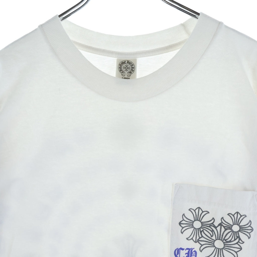 CHROME HEARTS(クロムハーツ) OLD CH PLS T-SHIRT バックCHプラスプリント クルーネック半袖カットソーTシャツ ホワイト