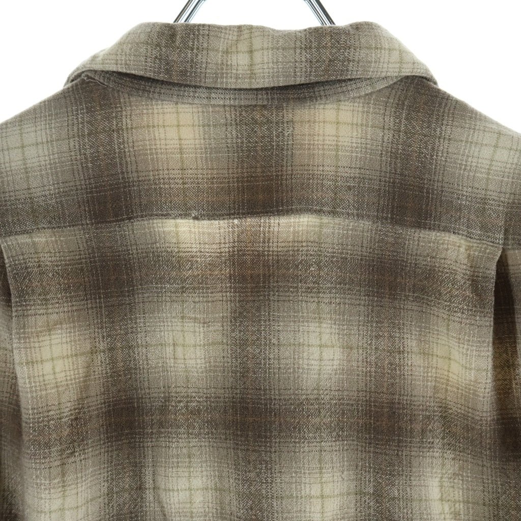 PENDLETON(ペンドルトン) 50S VINTAGE ヴィンテージ USA製 チェック ウールフランネル 長袖シャツ ブラウン/ベージュ