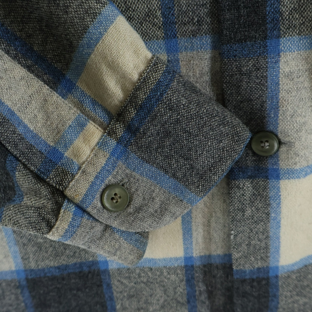PENDLETON(ペンドルトン) 50S VINTAGE ヴィンテージ USA製 チェック ウールフランネル 長袖シャツ グレー/ブルー