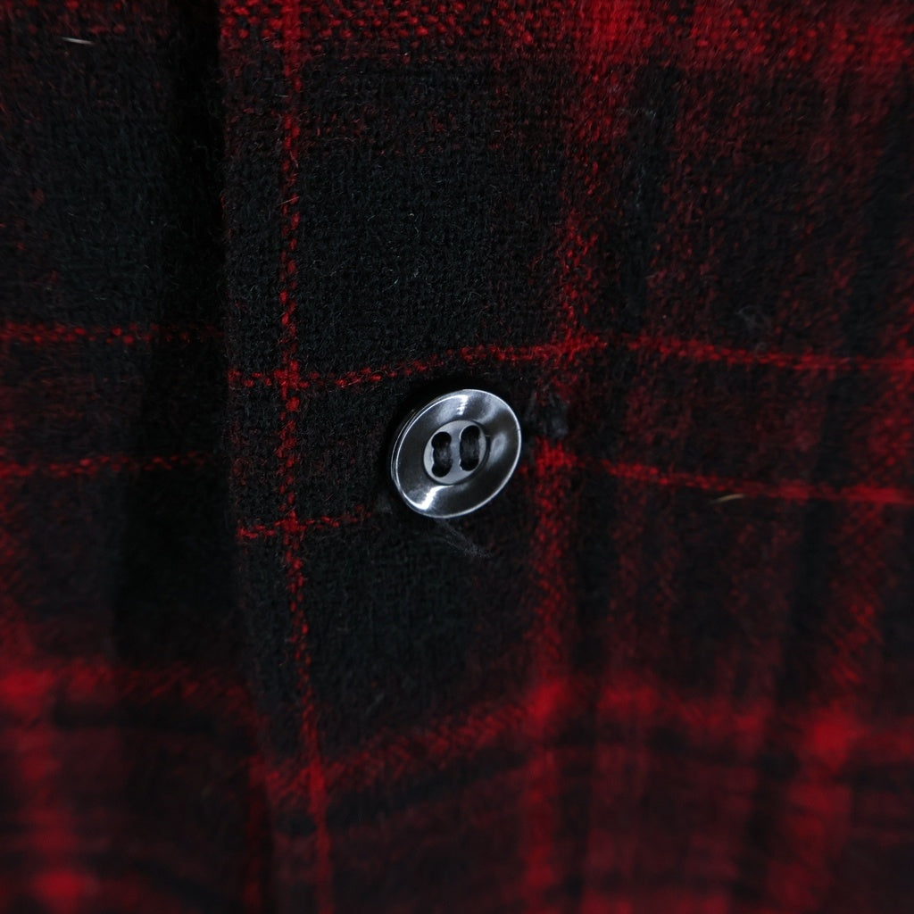 PENDLETON(ペンドルトン) 50S VINTAGE ヴィンテージ USA製 オンブレチェック ウールフランネル 長袖シャツ レッド