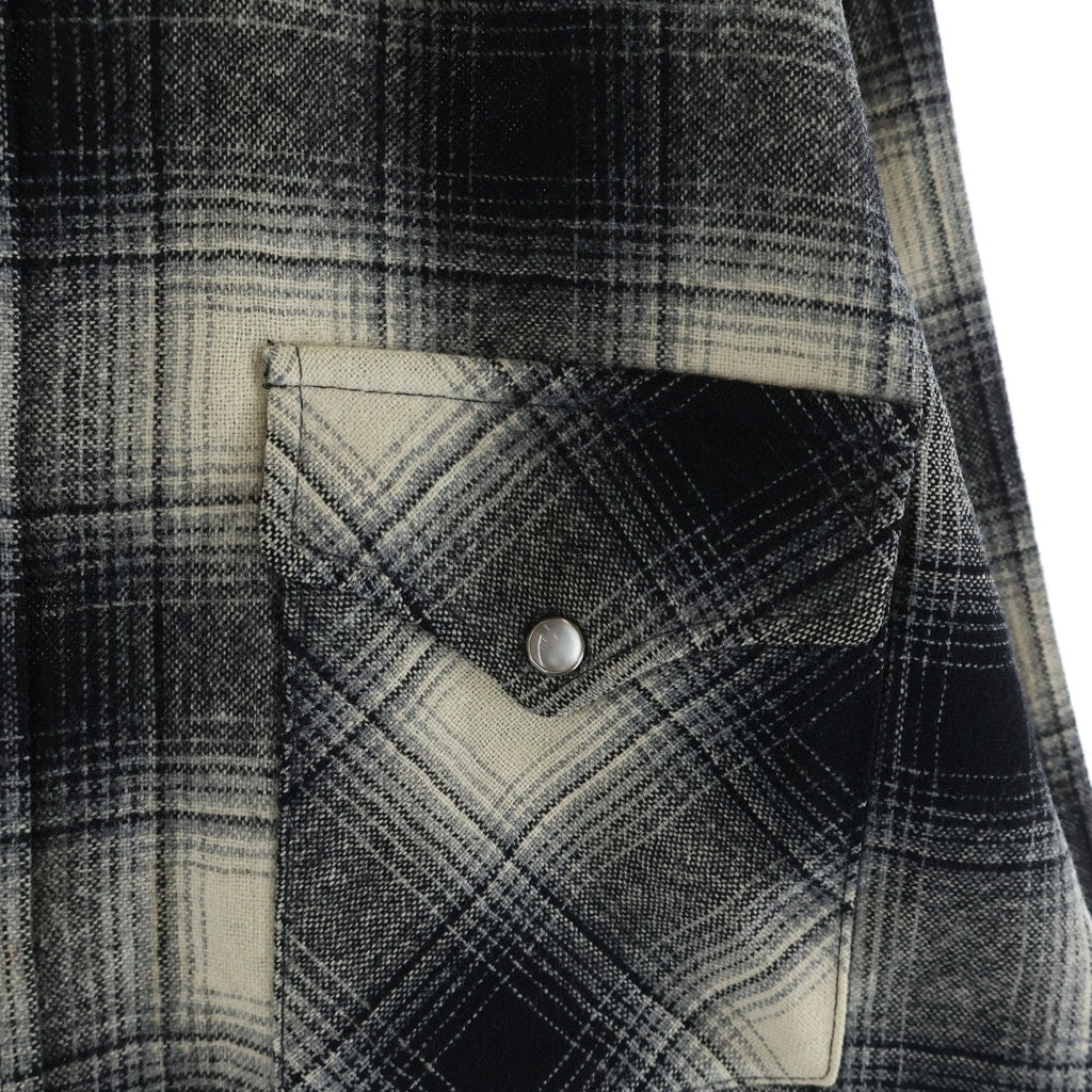 PENDLETON(ペンドルトン) 70S VINTAGE ヴィンテージ USA製 ウエスタン ウール 長袖シャツ ブラック/ホワイト