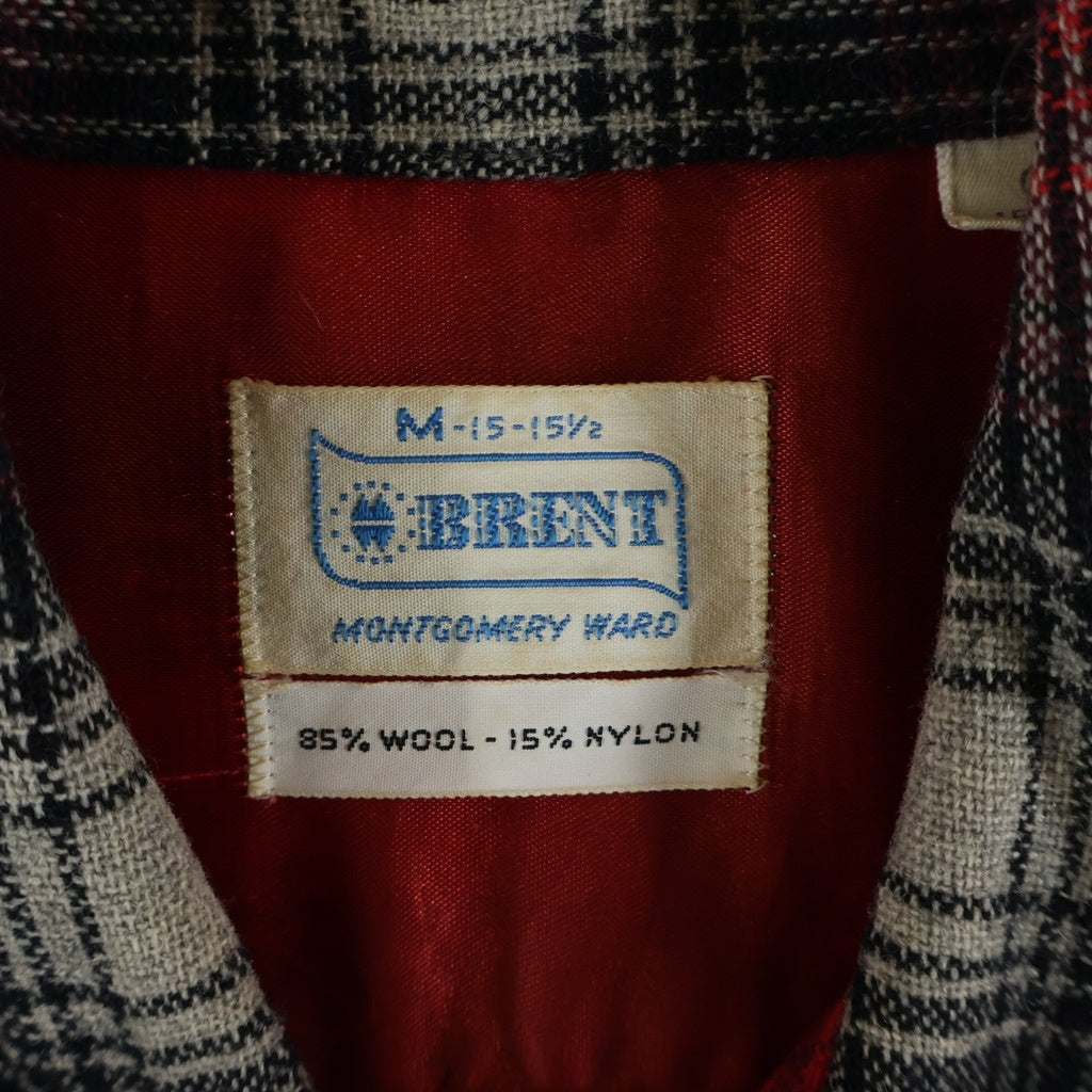 VINTAGE(ヴィンテージ) 60S VINTAGE BRENT ヴィンテージ ウール チェック 長袖シャツ ブラック/レッド