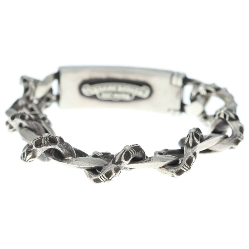 CHROME HEARTS(クロムハーツ) ID FLORAL CRS フローラルクロスIDファンシーリンク ブレスレット 13LINK シルバー BCA166