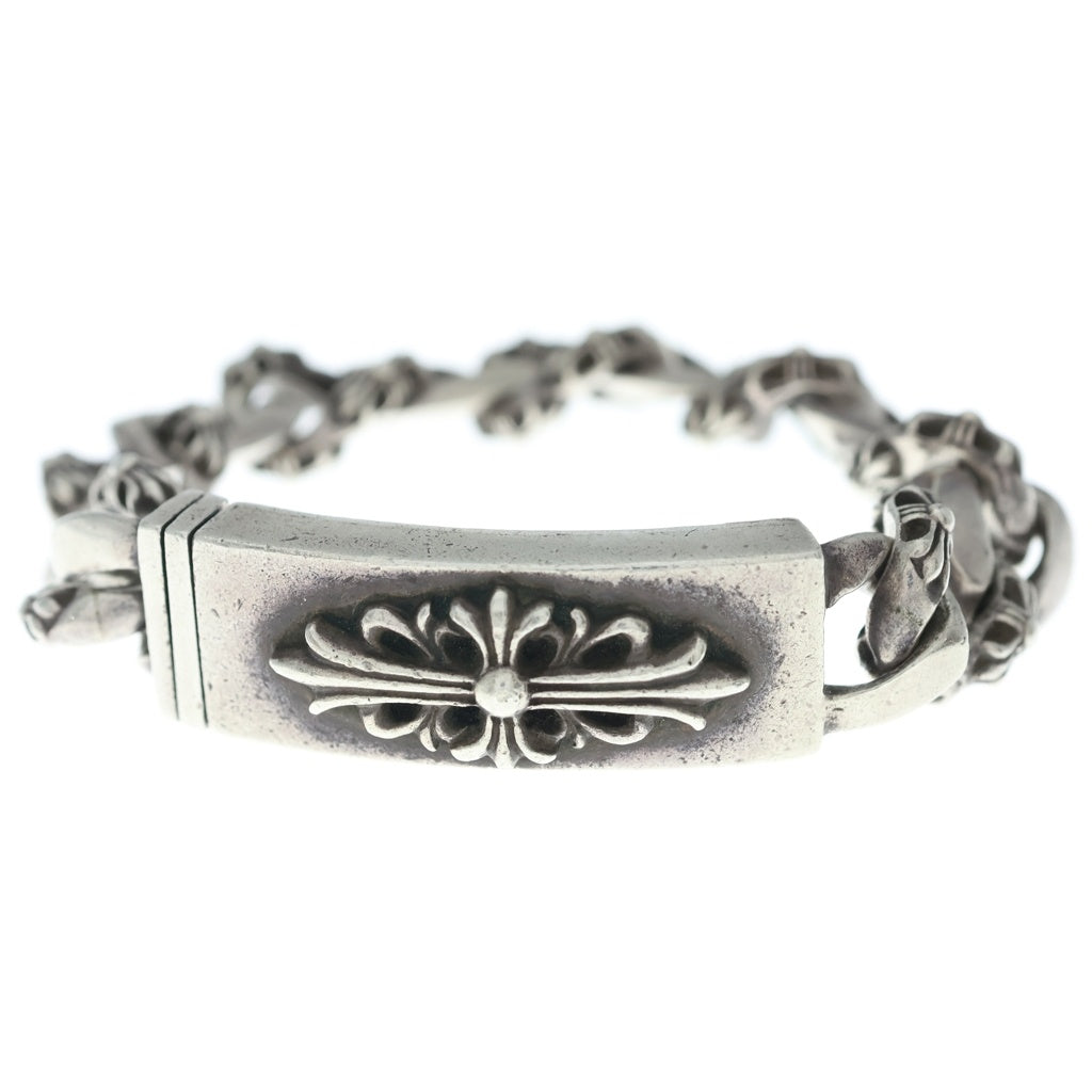 CHROME HEARTS(クロムハーツ) ID FLORAL CRS フローラルクロスIDファンシーリンク ブレスレット 13LINK シルバー BCA166