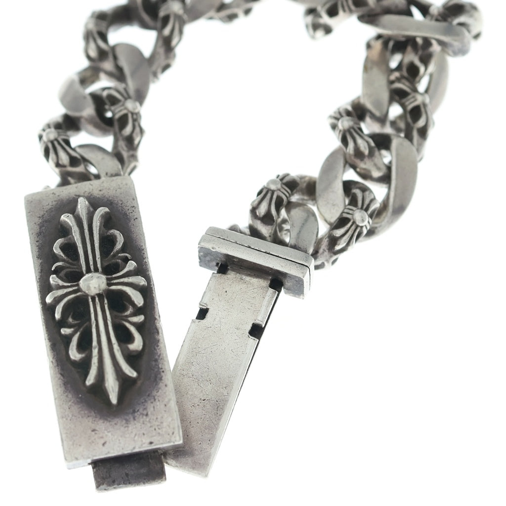 CHROME HEARTS(クロムハーツ) ID FLORAL CRS フローラルクロスIDファンシーリンク ブレスレット 13LINK シルバー BCA166