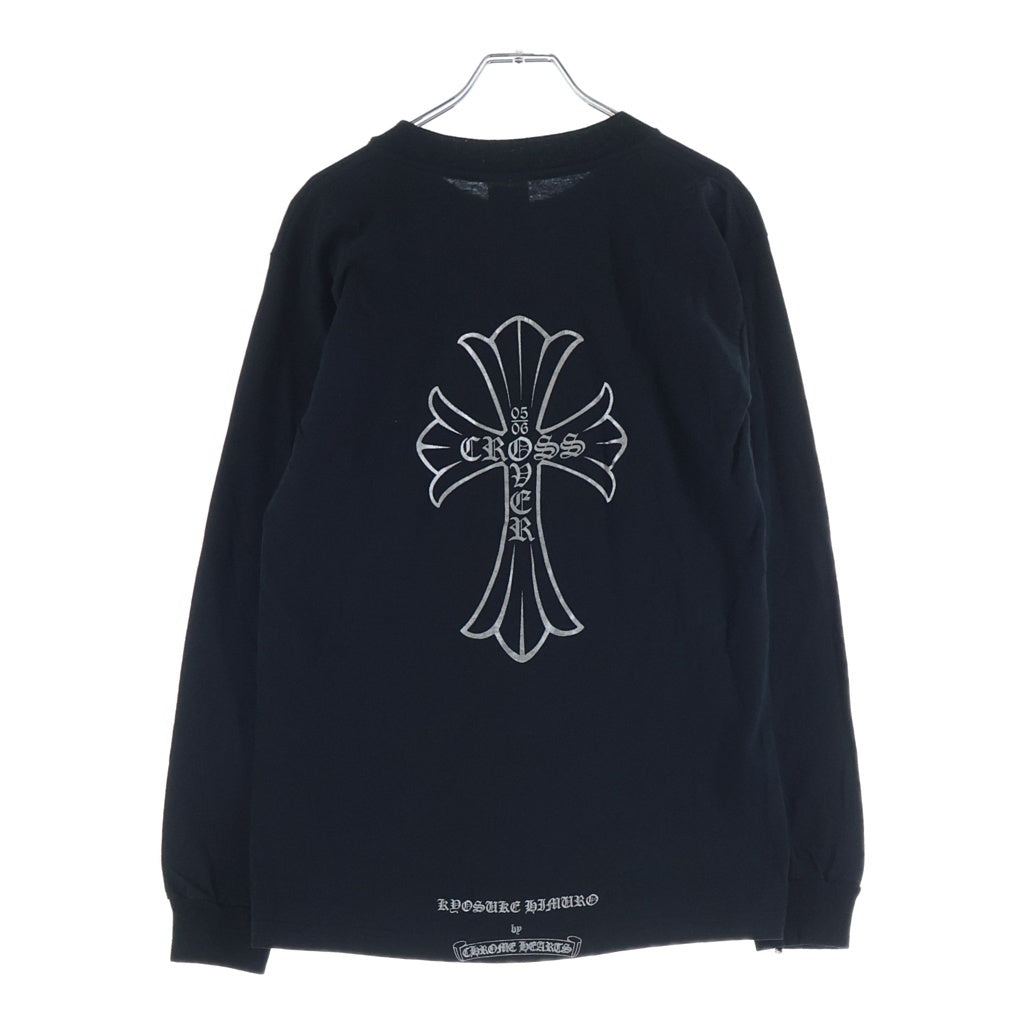 CHROME HEARTS(クロムハーツ) ×KYOSUKE HIMURO OLD L/S TEE ×氷室京介 バッククロスプリント クルーネック長袖Tシャツカットソー ブラック