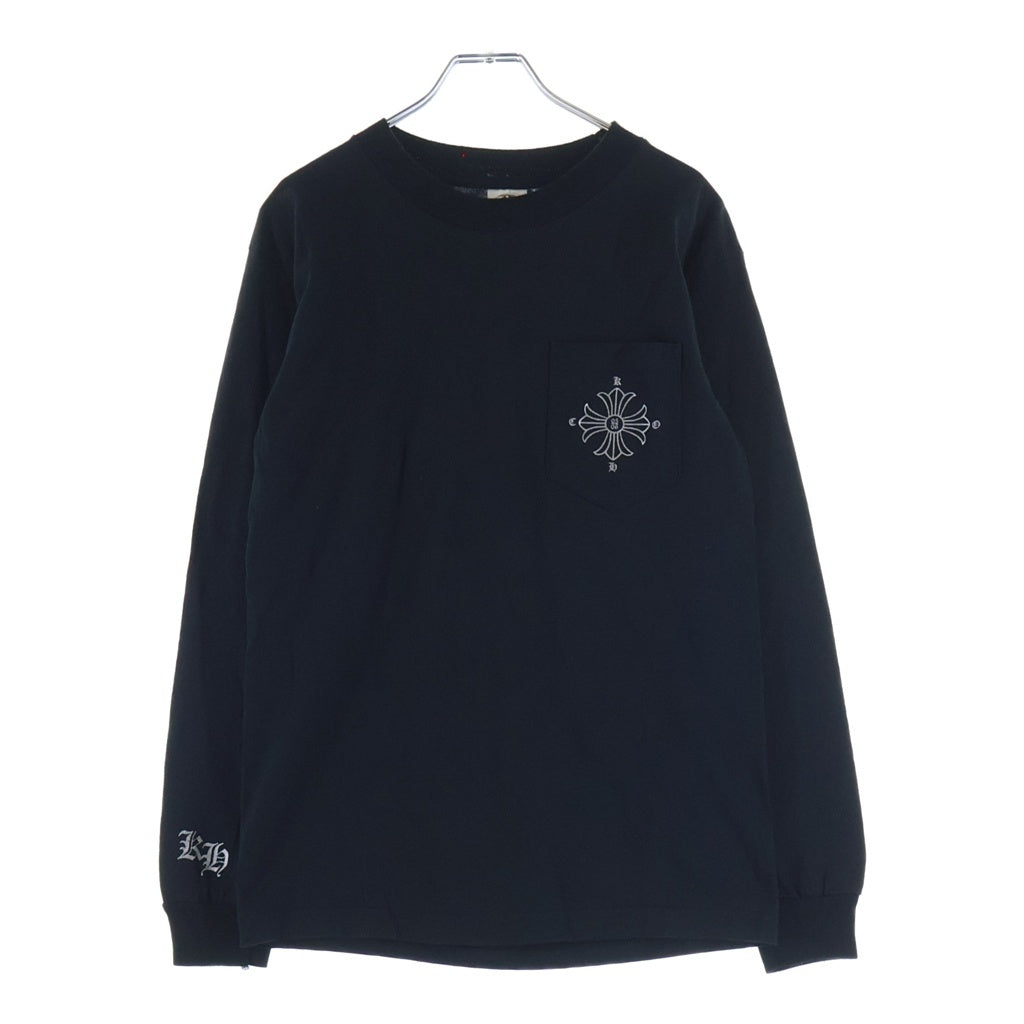 CHROME HEARTS(クロムハーツ) ×KYOSUKE HIMURO OLD L/S TEE ×氷室京介 バッククロスプリント クルーネック長袖Tシャツカットソー ブラック