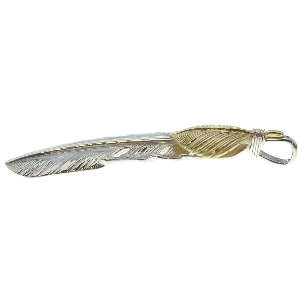 TADY & KING(タディアンドキング) K18特大ハートフェザー 右向き ペンダントトップ シルバー/ゴールド